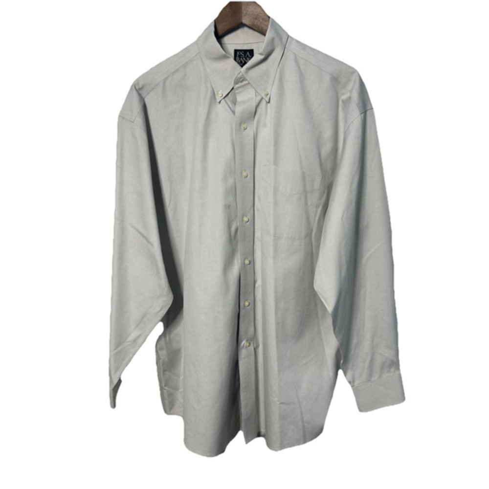 Jos A‎ Bank Travelers Collection Men Size 16.5-33 Light Grey Cotton Dress Shirt